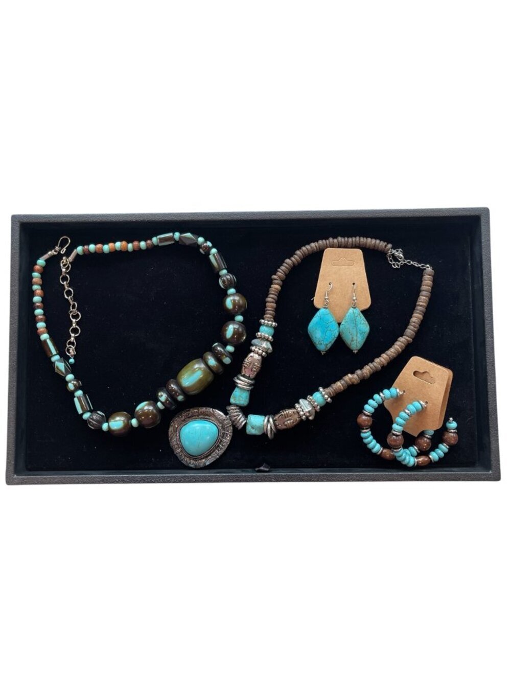 Southwestern Native Western Cowgirl Boho Turquoise Fashion Jewelry Bundle